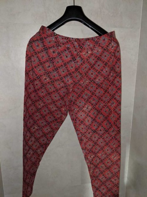 Cotton Ajrakh Pants Red