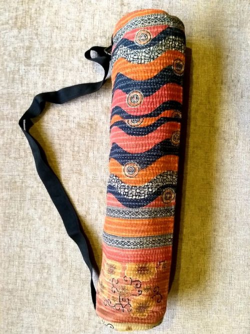 Yoga Mat Bag (Ajrakh Print & Kantha)