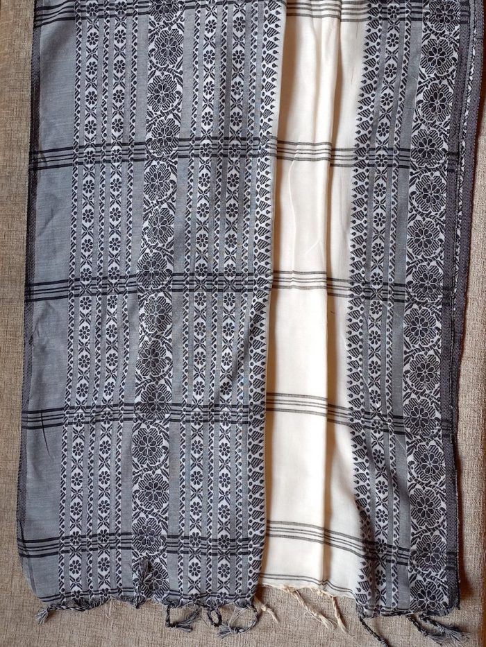 Cotton Handloom Saree with Black border