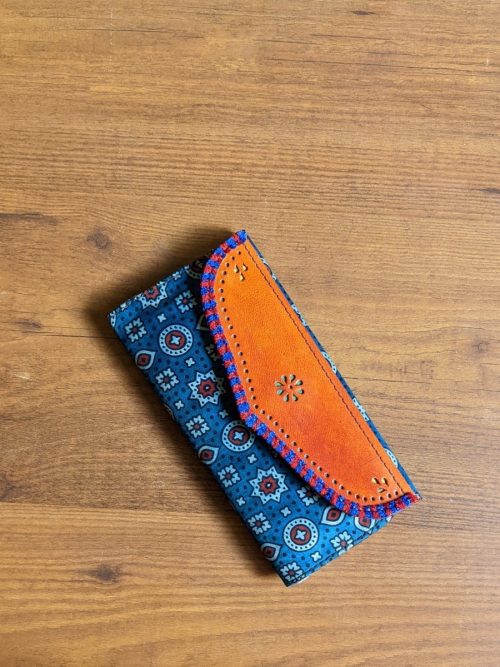 Ajrakh Leather Wallet